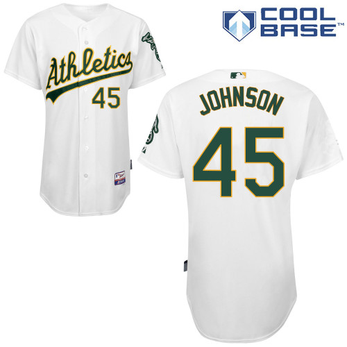 Jim Johnson #45 MLB Jersey-Oakland Athletics Men's Authentic Home White Cool Base Baseball Jersey